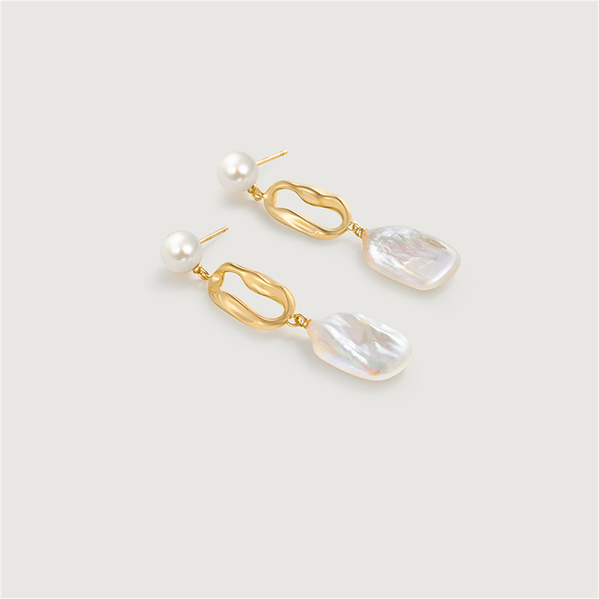 White Baroque Pearl Earring