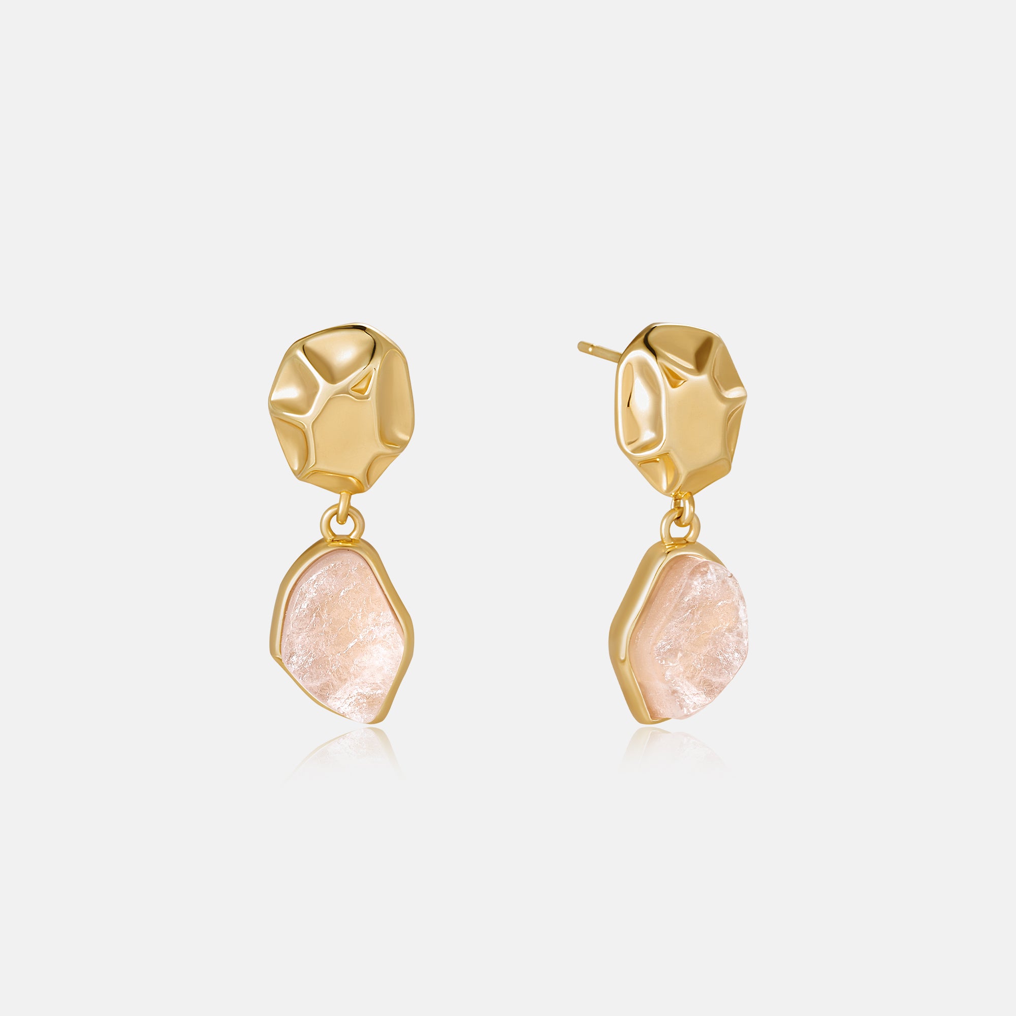 Raw Rose Quartz Earrings