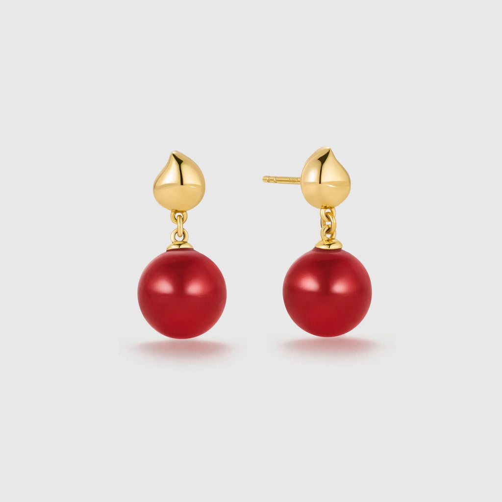 Wulu Red Agate Drop Earrings