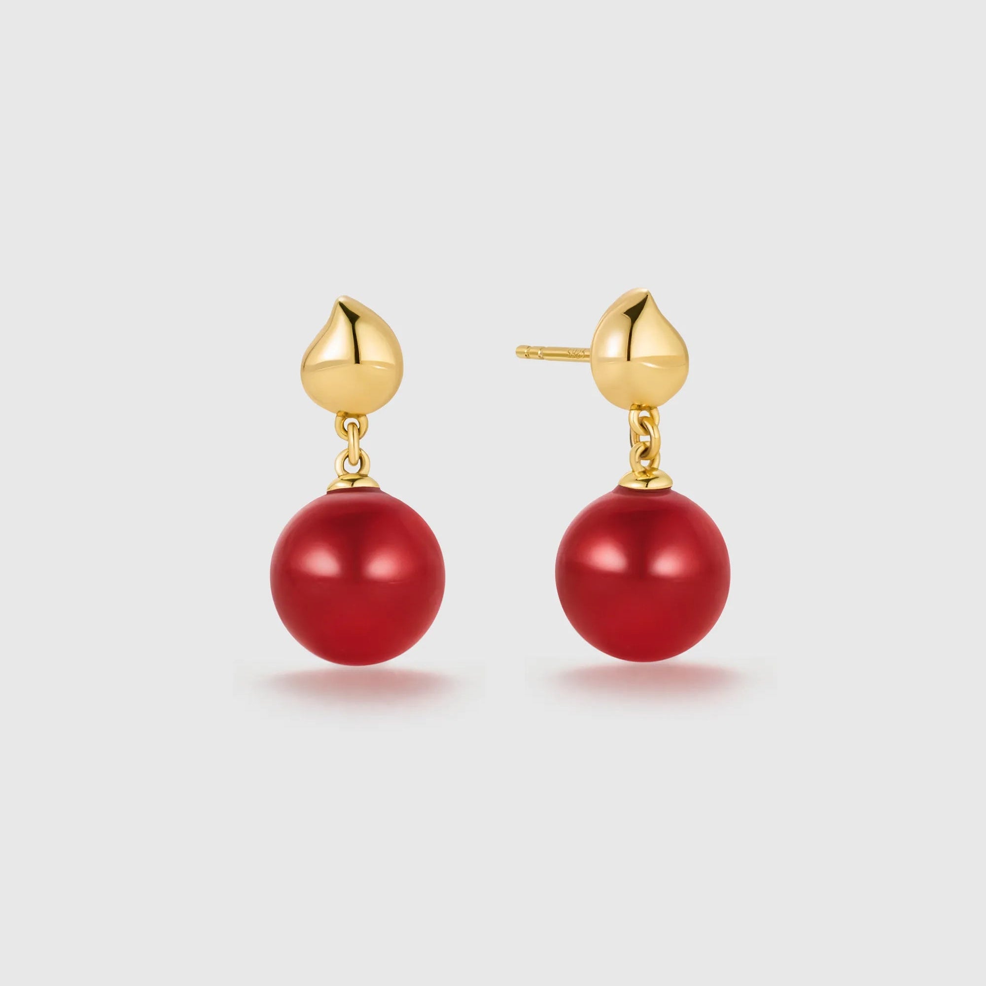 Wulu Red Agate Drop Earrings