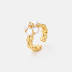 Lucky Clover Pearl Statement Ring