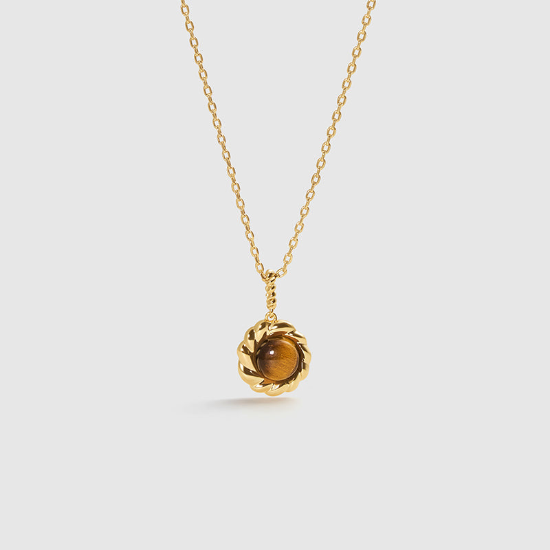 Caramel Coffee Tiger's Eye Necklace