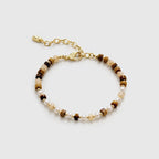 Tiger's Eye Beaded Pearl Bracelet