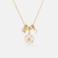 Lucky Clover Pearl Charm Necklace