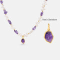 Raw Amethyst Pearl Necklace