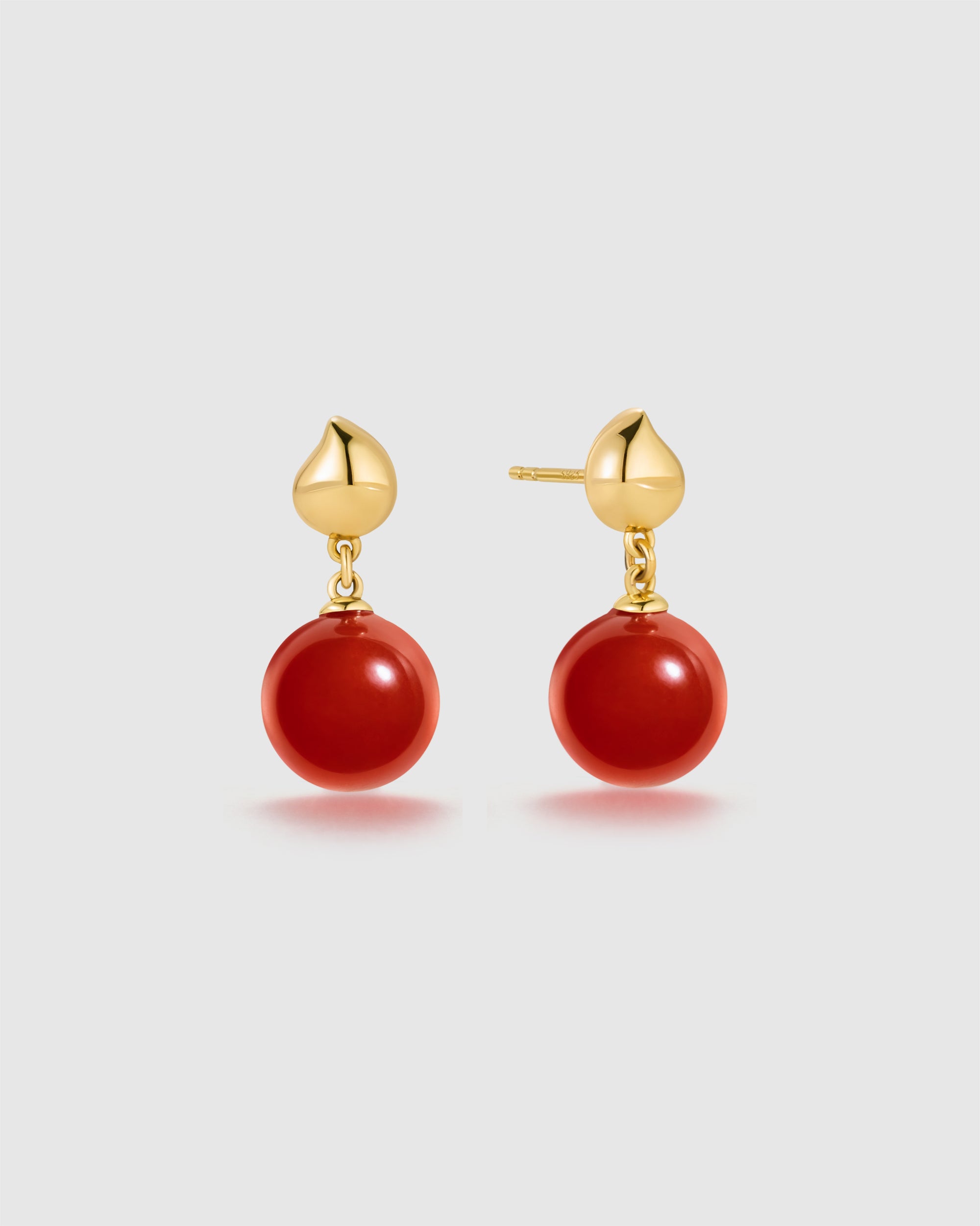 Wulu Red Agate Drop Earrings