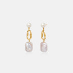 White Baroque Pearl Earring