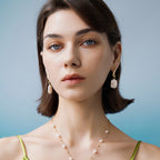 Moon Night Stars Baroque Pearl Earrings