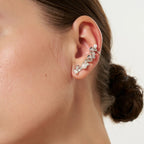 Silver Ginkgo Leaves Pearl Earrings