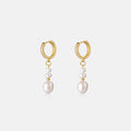 Gold Hoop Pearl Earrings