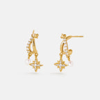 Celestial Crescent Pearl Earrings