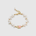 Blush Heart Rose Quartz Pearl Bracelet