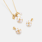 Lucky Clover Pearl Charm Necklace