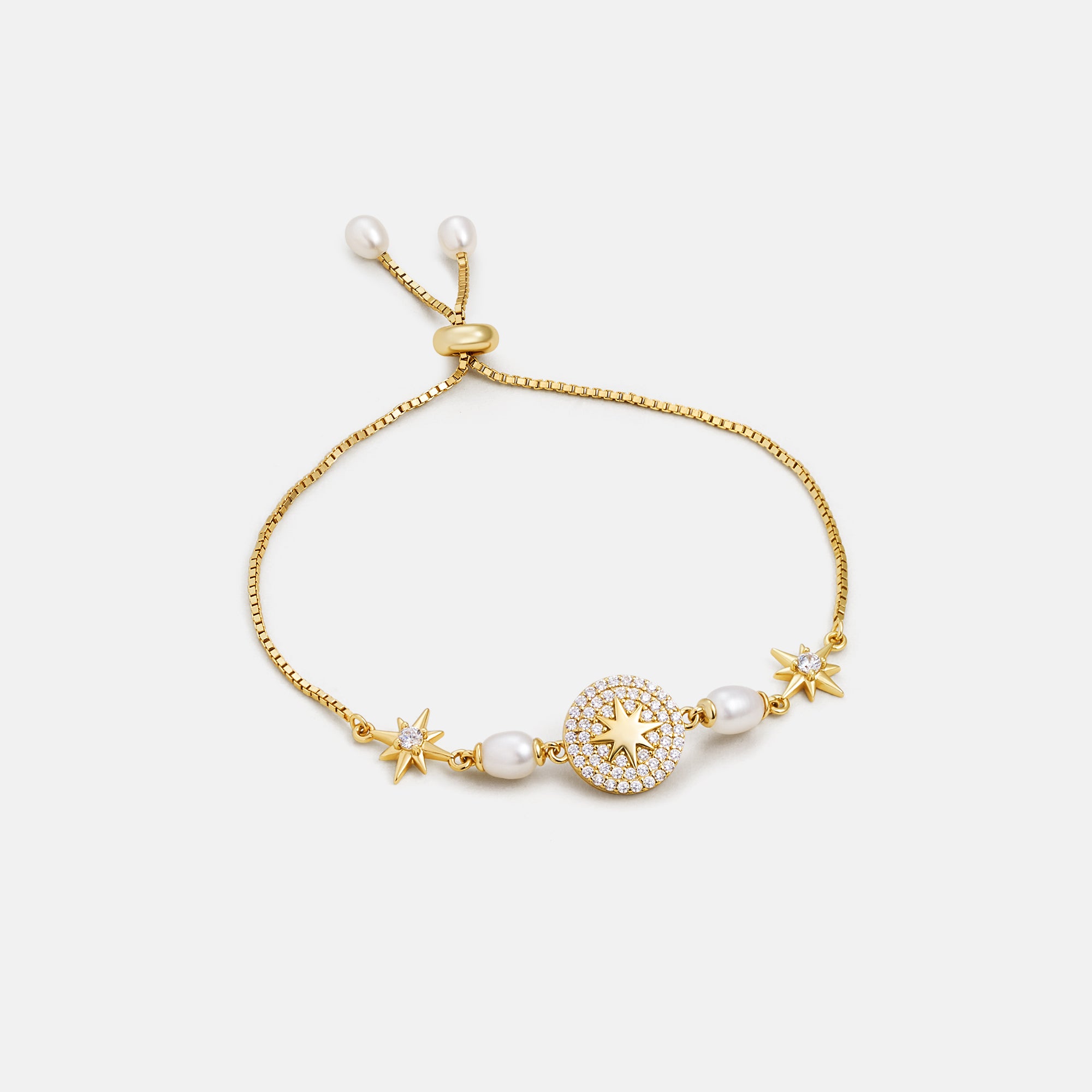 Celestial Star Pearl Adjustable Bracelet