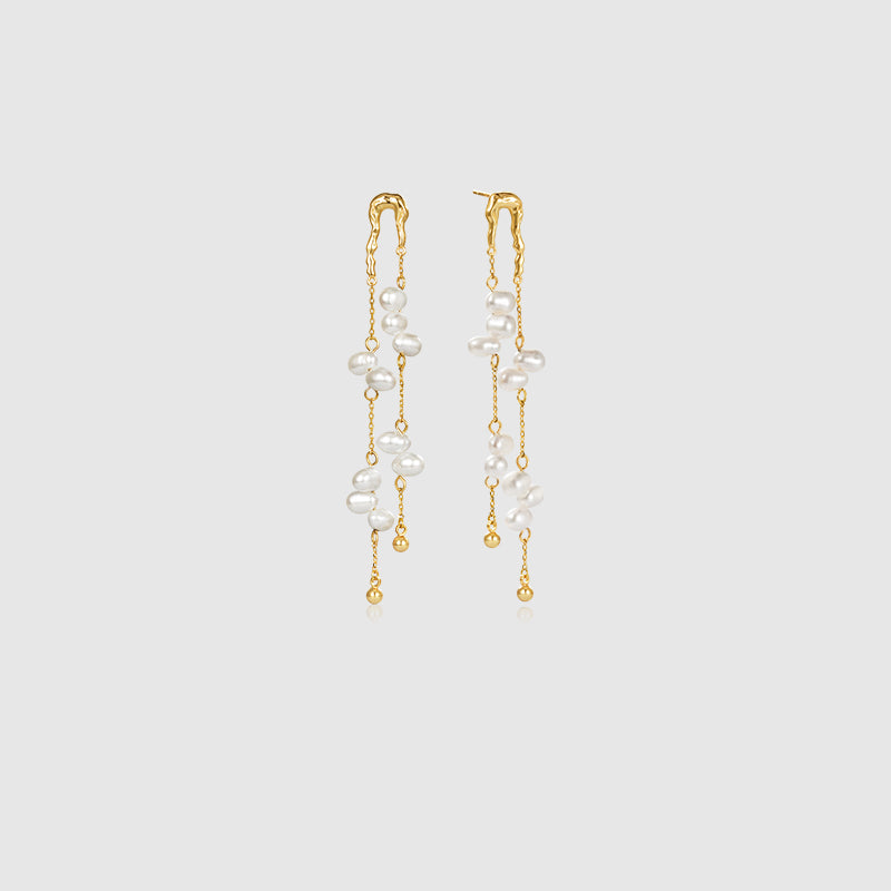 Radiant Coastal Strand Pearl Earrings