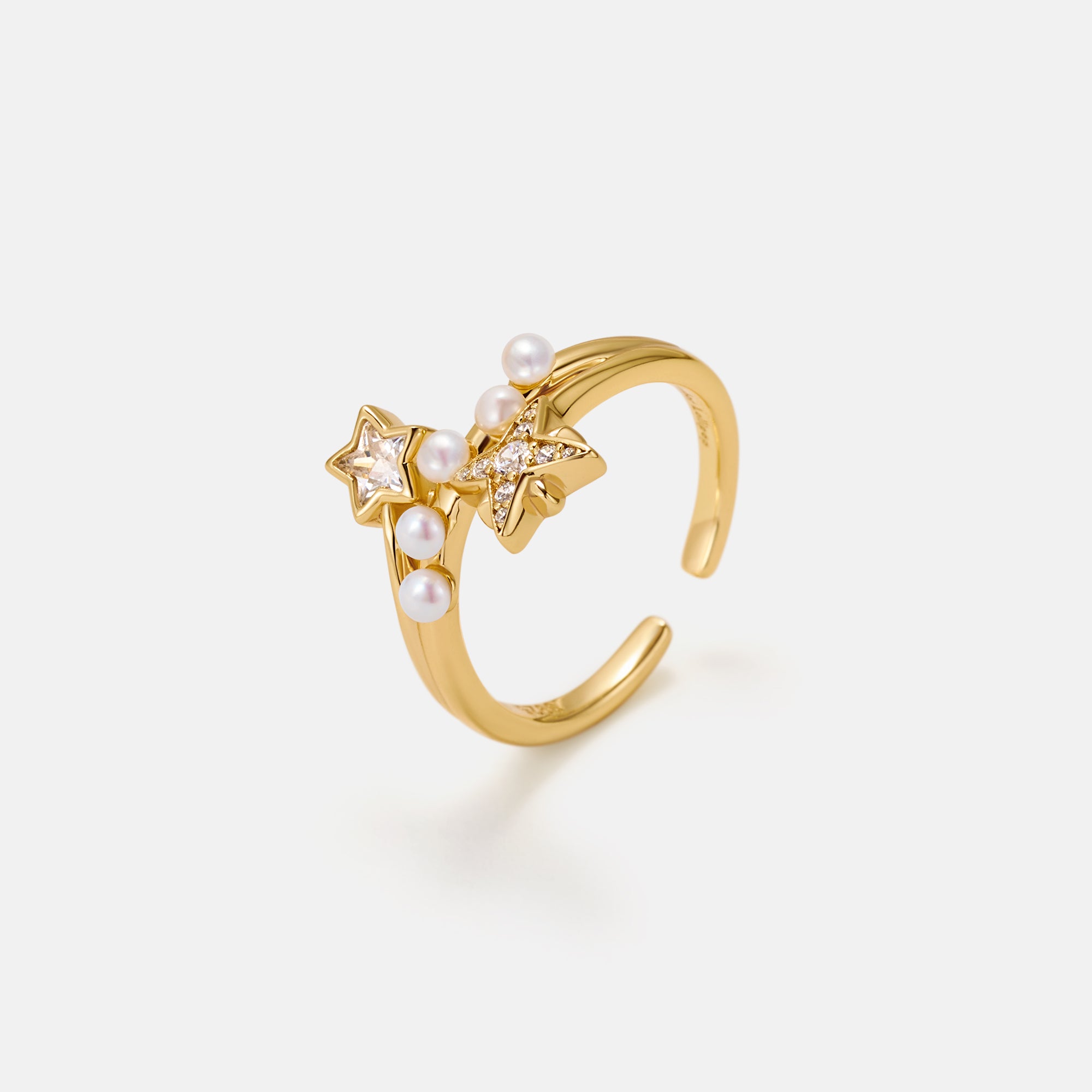 Celestial Double Star Open Ring