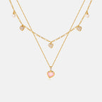 Blush Heart Layered Rose Quartz Necklace