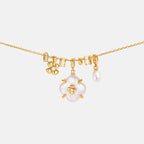 Lucky Clover Pearl Charm Necklace