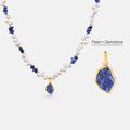 Raw Lapis Lazuli Pearl Necklace