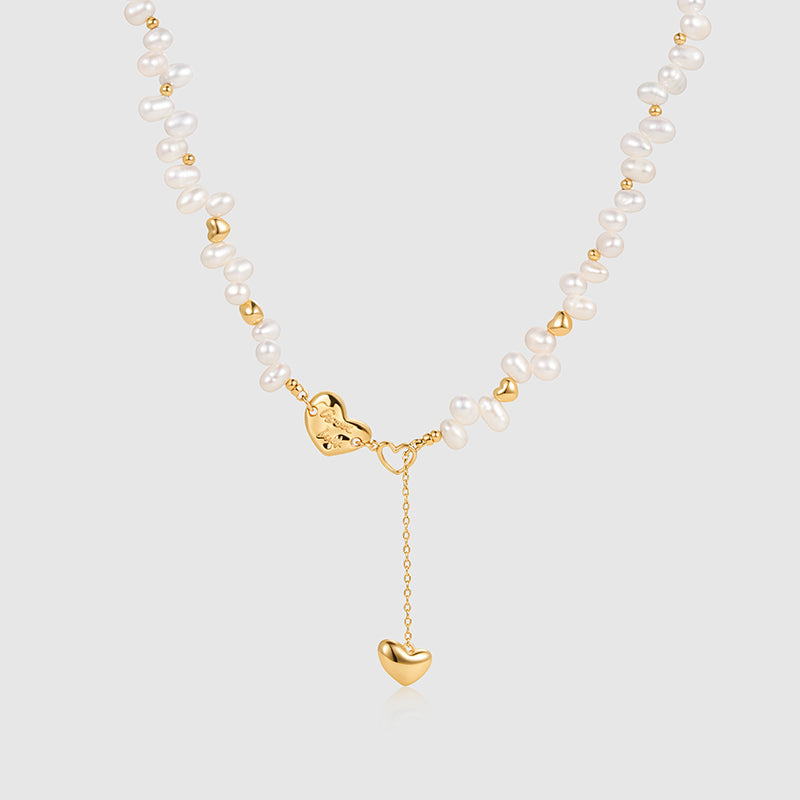 Lucky Heart Pearl Necklace