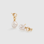 Floriography Pearl Asymmetric Drop Earrings