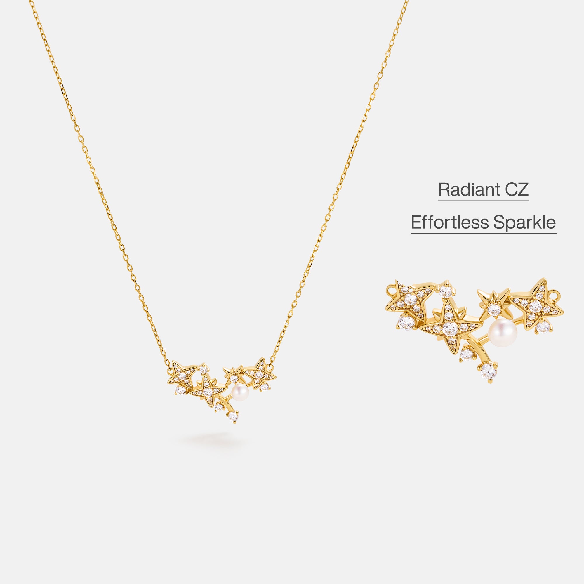 Celestial Triple Star Necklacec