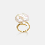 Starlit Splendor Baroque Pearl Ring Unique Shaped