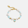 Raw Blue Topaz Pearl Bracelets