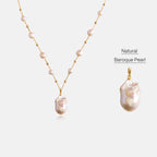 Gypsophila White Baroque Pearl Pendant Necklace