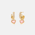 Blush Heart Rose Quartz Drop Earrings