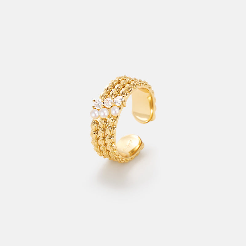 L’Essence Multi-Row Pearl Open Ring