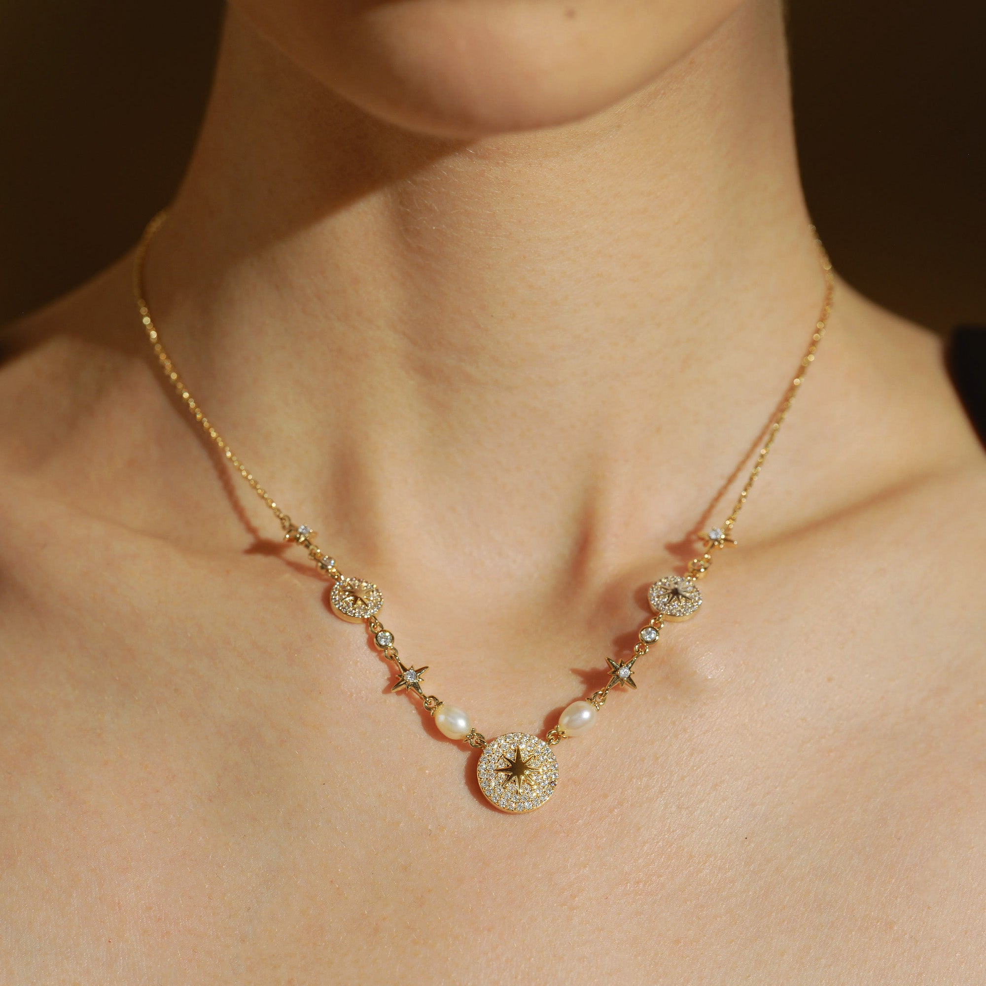 Celestial Star CZ Pendant Necklace