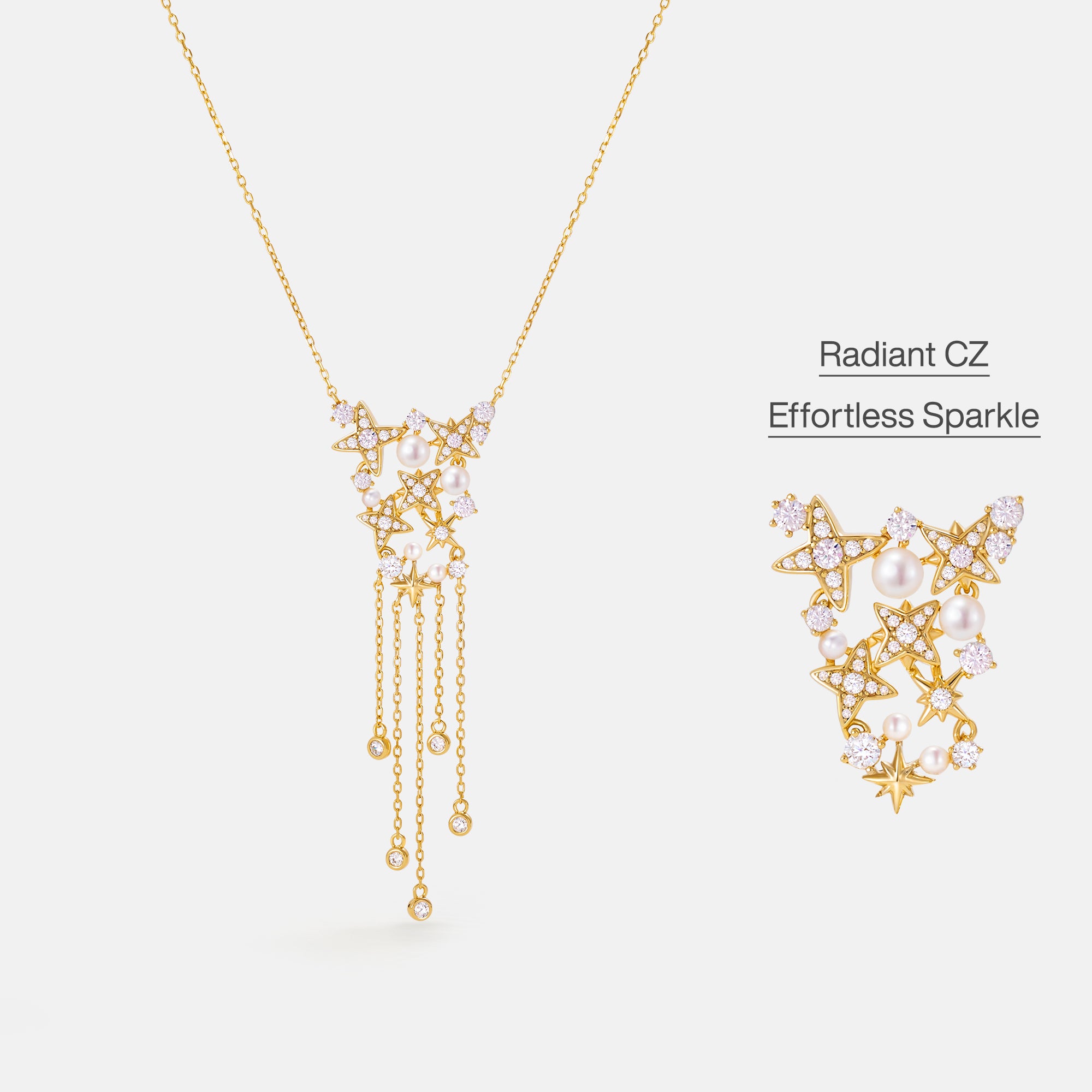 Celestial Star Fringe Necklace