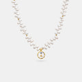 Signet Initial Pearl Necklace