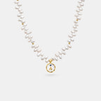 Signet Initial Pearl Necklace