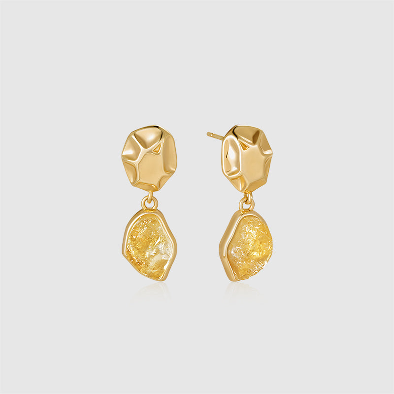 Raw Citrine Earrings