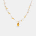 Raw Citrine Pearl Necklace