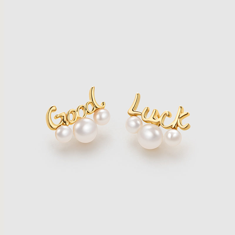 Good Luck Pearl Drop Earrings