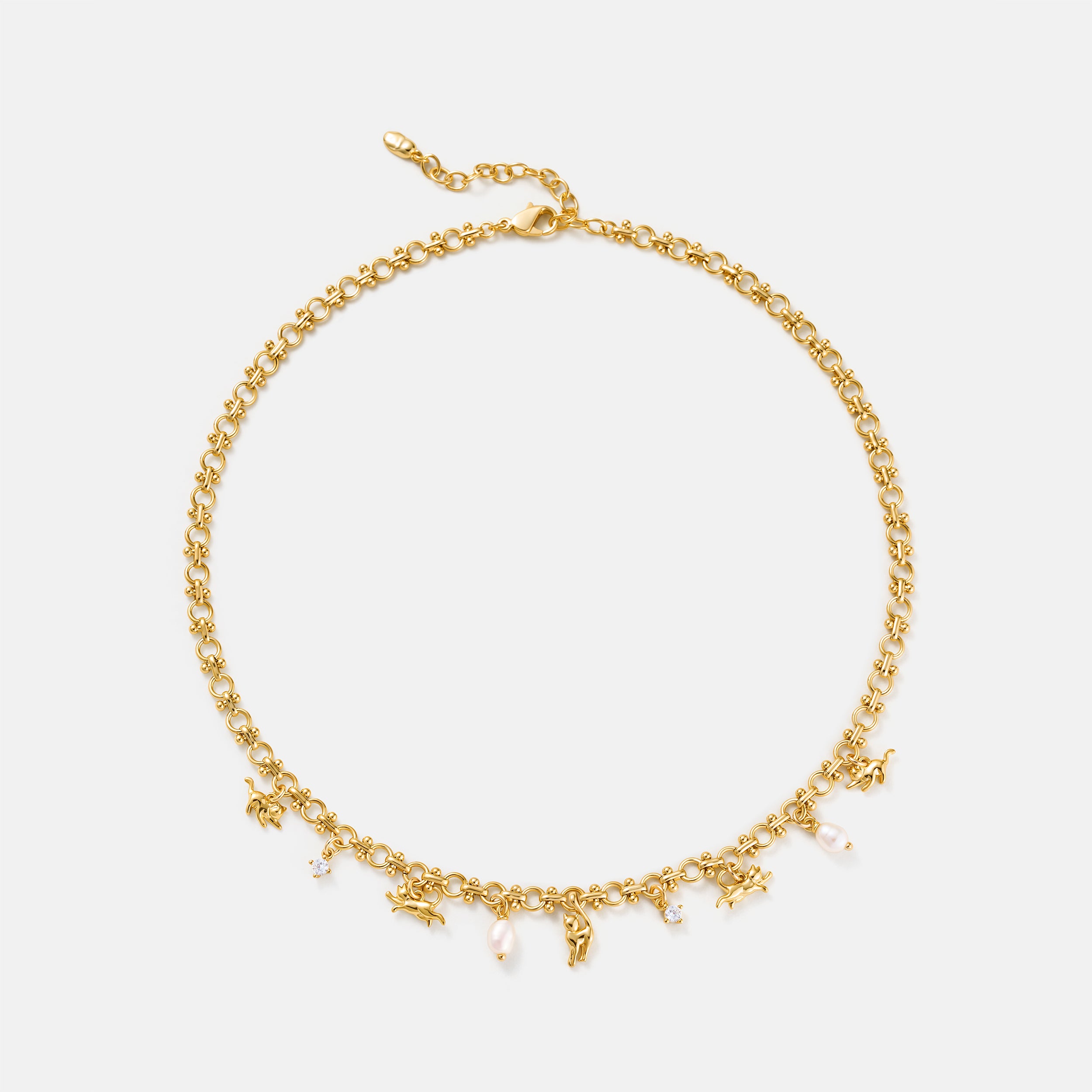 Cat Charm Chain Necklace