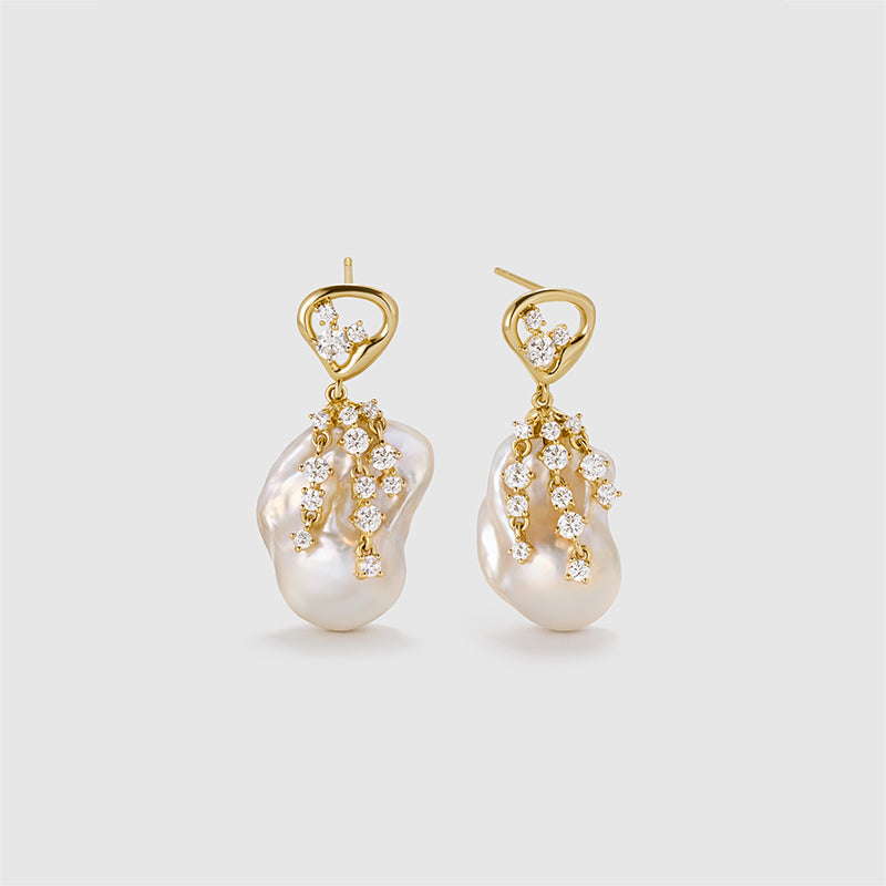 Drift Sand Baroque Pearl Earrings