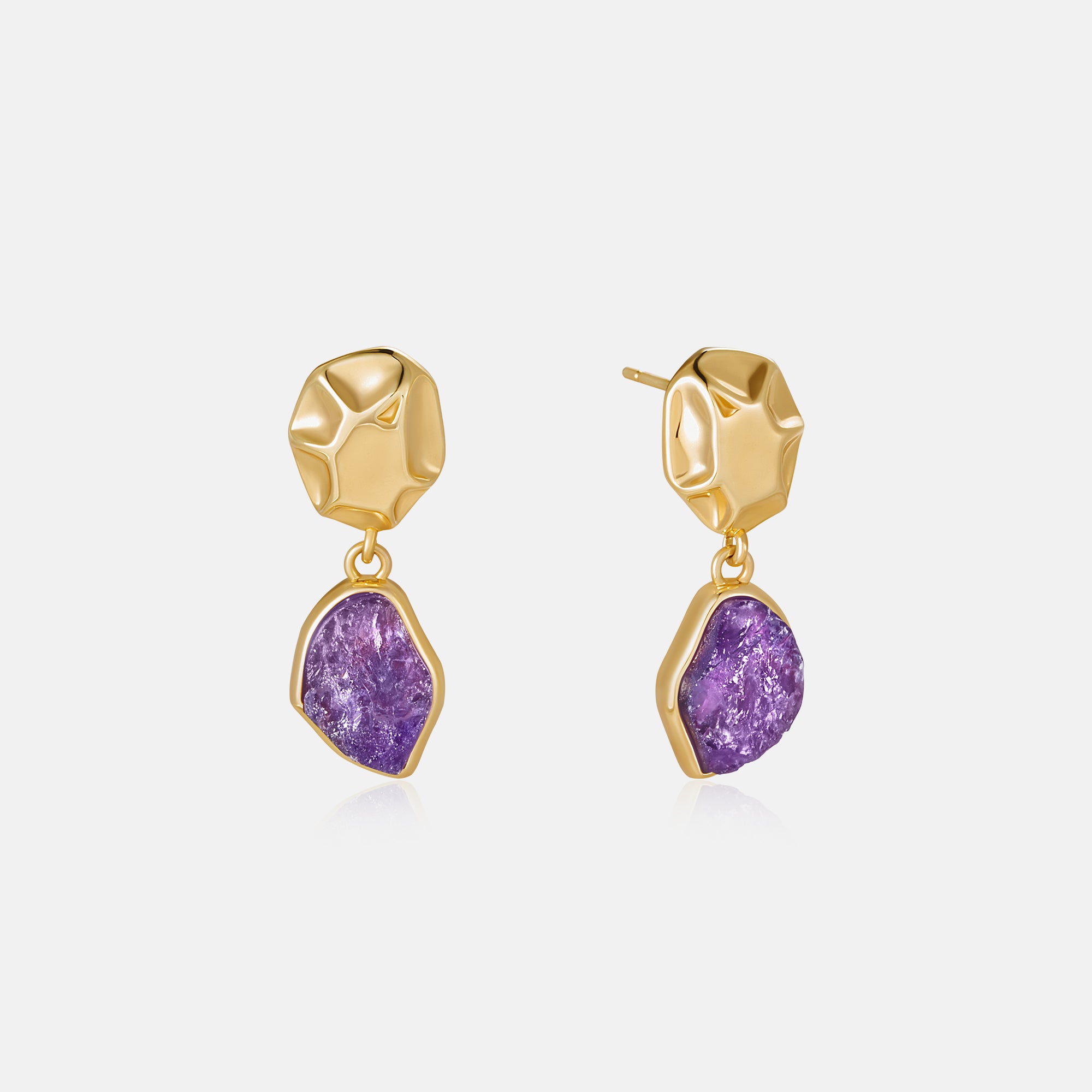 Raw Amethyst  Earrings