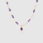 Raw Amethyst Pearl Necklace