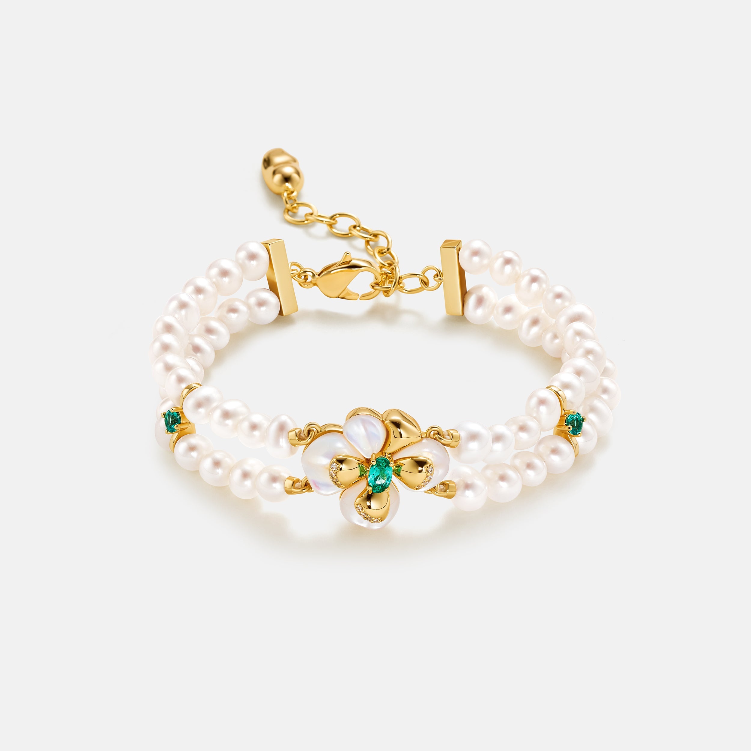 Chloris Pansy Pearl Bracelet