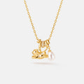 Playful Cat Pearl Necklace