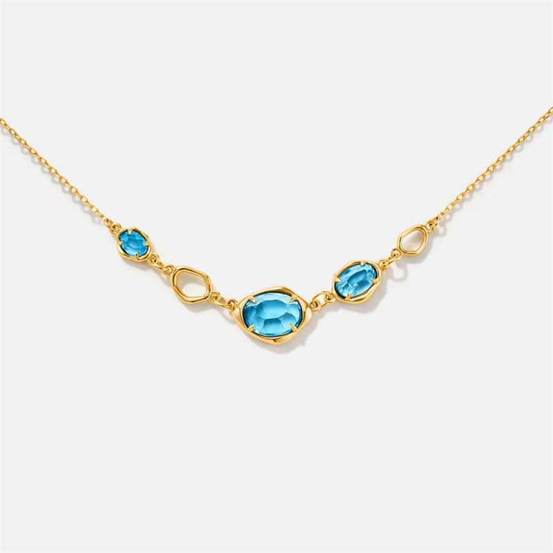 Blue Topaz Multi-Stone Necklace
