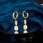 Gold Hoop Pearl Earrings