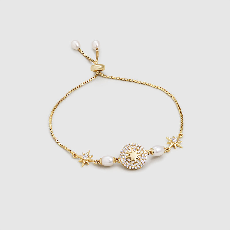 Celestial Star Pearl Adjustable Bracelet