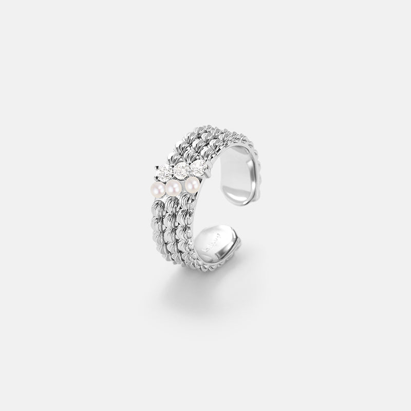 L’Essence Multi-Row Pearl Open Ring