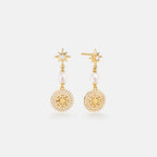 Celestial Star Pearl Drop Earrings