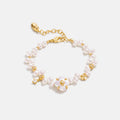 Lucky Clover Pearl Charm Bracelet